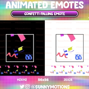 Hype Confetti Falling Animated Twitch Emotes, Kawaii Pastel Excited ...