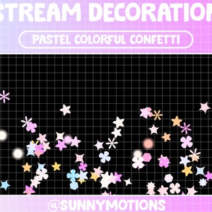 Décoration de ruisseau animée Shooting de confettis / Fête d'anniversaire / Confettis de fleurs, d'étoiles et de cercles en pâte / Célébrer un anniversaire / Twitch