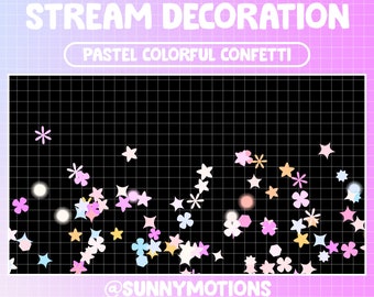 Animated Stream Decoration Confetti Shooting / Birthday Party / Paste Flower, Star, Circle Confetti / Celebrate Anniversary / Twitch Add on