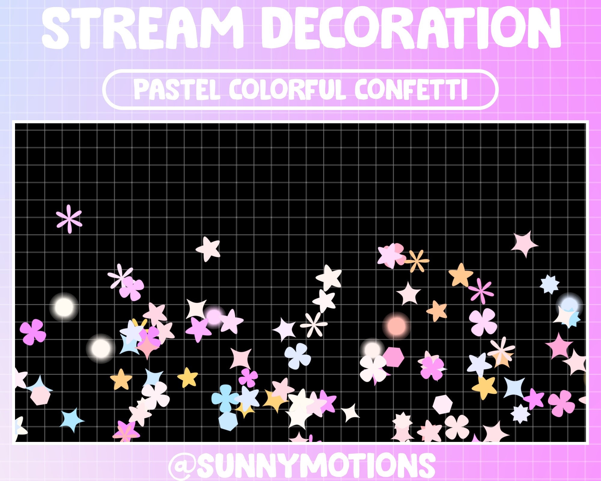 Animated Stream Decoration Confetti Shooting / Birthday Party / Paste Flower, Star, Circle Confetti / Celebrate Anniversary / Twitch Add on