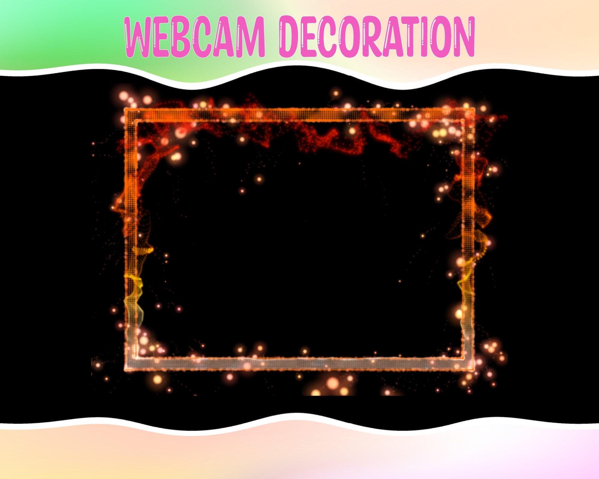 Twitch Animated Camera Overlay | Trendy Camera Border | Border Flames ...