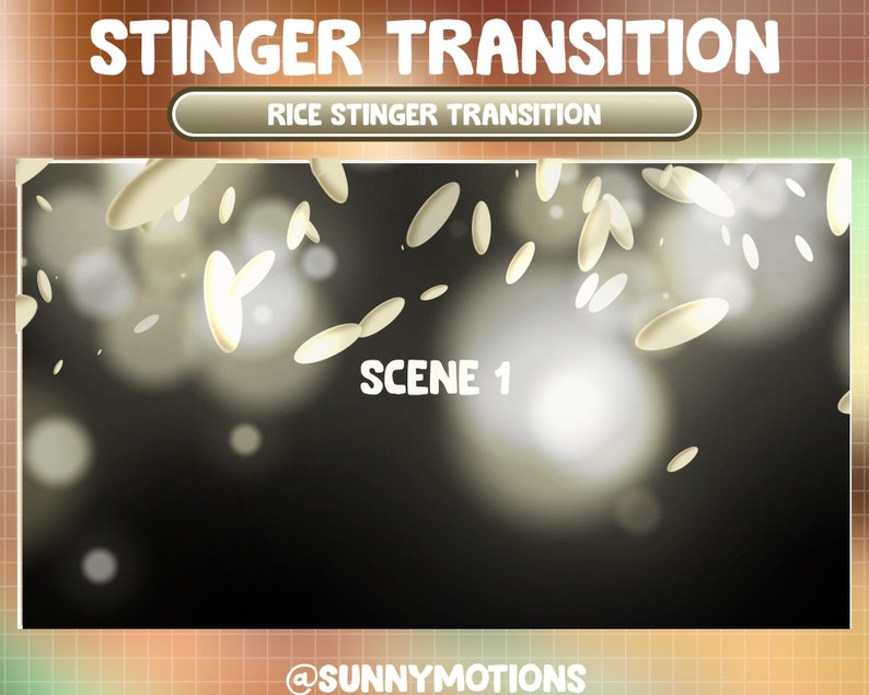Animated Stream Stinger Transition: Rice Twitch Overlay, Japanese Food ...