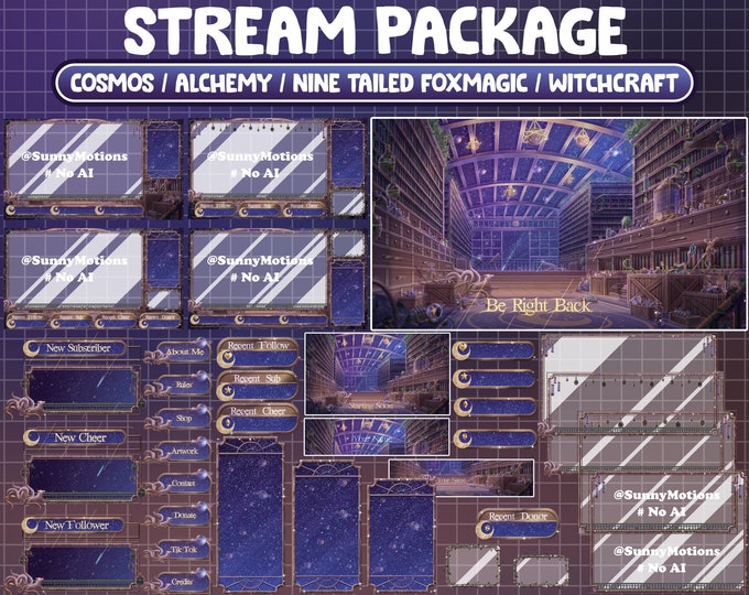 Trippy Space Animated Twitch Overlay Package for Obs/galaxy/alien/mars ...