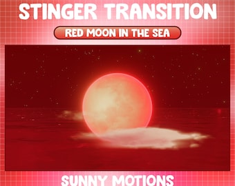 Magical Red Moon In Night Sky Animated Twitch Scene Stinger Transition / Stream Sea Scene / Halloween Overlay / Cloud / For Discord Mixer