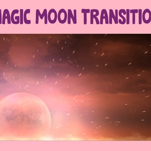 Magical Moon Space Stars Stinger Transition / Animated Twitch Scene Transition / Orange Planet / Fantasy Galaxy Animated Twitch Overlay