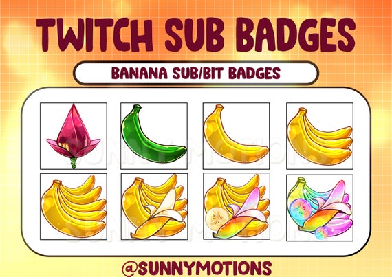 Insignes secondaires Twitch banane fruit Badges Bit Emote