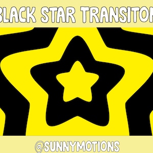 3x Animated Magical Stars Expanding Twitch Stinger Transition / Bee Black Yellow Red White Colorful Stars Stream Transition / Aesthetic