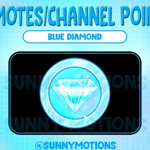 Blue Diamond Twitch Coin Emotes / Channel Points / Kawaii / Cute Emotes / Pastel Celestial / Streamer Graphics / Gamer / Gem / Sub Bit Badge
