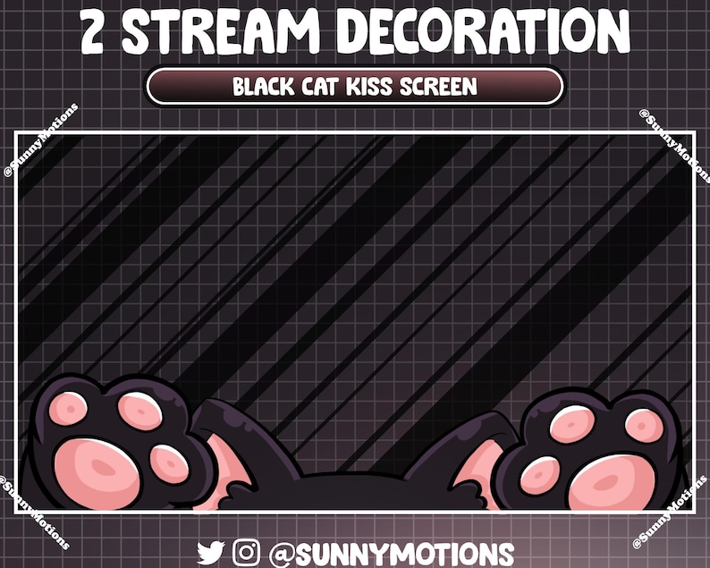 Animated Black Cat Kiss Stinger Transition, Kitten Twitch Overlay (WEBM ...