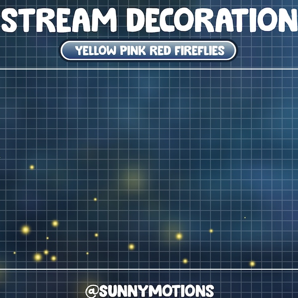 Animated Stream Decoration Yellow Pink Red Fairies Flying / Fairy Dust / Dragonfly Butterfly / Kawaii Twitch Overlay / Firefly / Star Lights