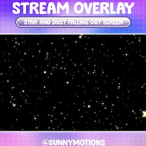 Animated Stream Decoration: Golden Twinkle Star And Dust Dust Falling Forward Out Screen / Lo-fi Aesthetic Celestial / Galaxy Twitch Overlay