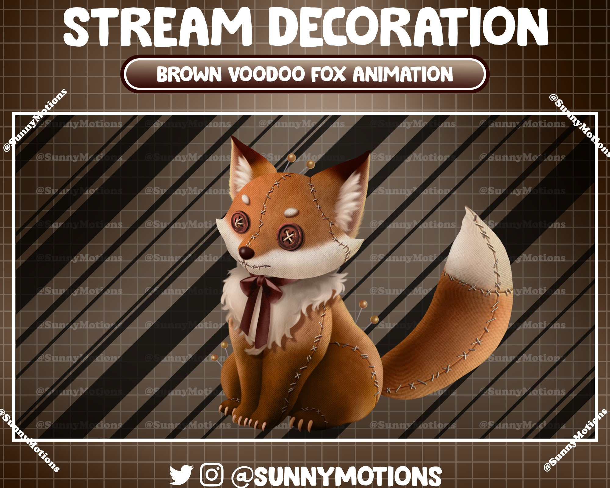Animated Stream Decoration Toy Stuffed Animal: Voodoo Brown Fox