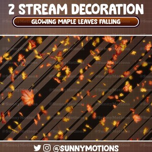 Animierte Stream Dekoration: Leuchtende Ahornblätter fallen als Twitch Overlay, Herbstwald, Sonnenuntergang, Erntedank-Alert Mixer Discord