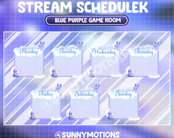 Twitch Overlay Stream Schema: Lo-fi Esthetische Blauwe Slaapkamer / Gezellige Gamer Speelkamer / Wolk / Sterren / Hemels / Maan Nachtelijke Hemel Sjabloon