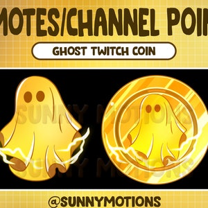 Twitch Cool Gold Boo Boo Ghost Coin Emotes / Channel Points / Kawaii Cute Streamer Graphics / Devil Sub Bit Badges / Old Gold Coin / Emblem