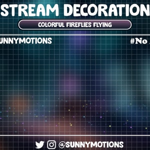 1 Decoración de corriente animada Hadas coloridas volando, polvo, luciérnagas brillantes, mariposa, superposición de Twitch Bokeh Kawaii, luces de estrellas centelleantes