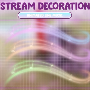 Animowana linia muzyczna dekoracji strumienia / Uroczy motyw dźwiękowy / Estetyka Cottagecore / Przytulna nakładka Twitch Kawaii / Notacja muzyczna / Retro Lofi