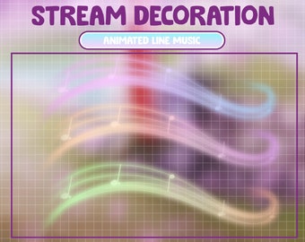 Animated Stream Decoration Music Line / Cute Sound Theme / Cottagecore Aesthetic / Cozy Kawaii Twitch Overlay / Musical Notation /Retro Lofi