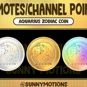 Twitch Cool Zodiac Sign Coin Emotes / Aquarius Channel Points / Antique Vase Streamer Graphic / Rainbow Sub Bit Badge / Water Astrology Gift