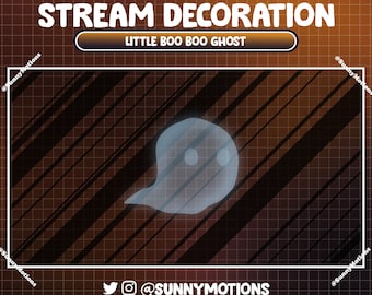 2x Animated Stream Decoration: Pastel Blue Boo Boo Ghost Twitch Overlay, Cute Ghostie Boo, Little Boo Night, Spooky Halloween Alerts, Scenes