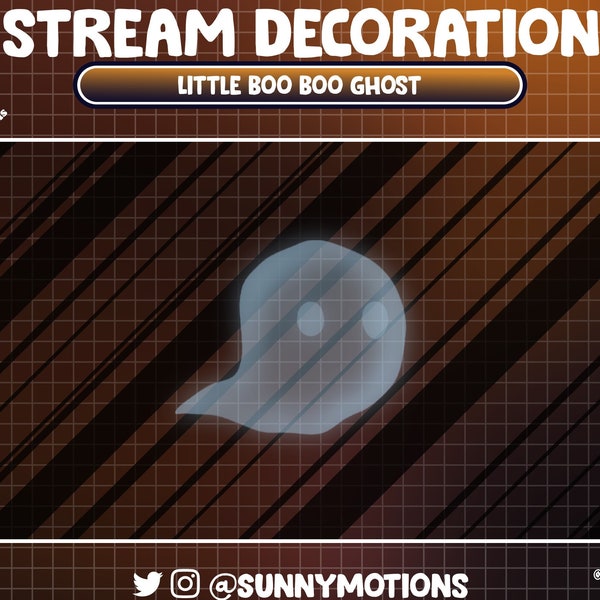 2x Animated Stream Decoration: Paste Blue Boo Boo Ghost Twitch Overlay, Cute Ghostie Boo, Little Boo Night, Spooky Halloween Alerts, Scenes