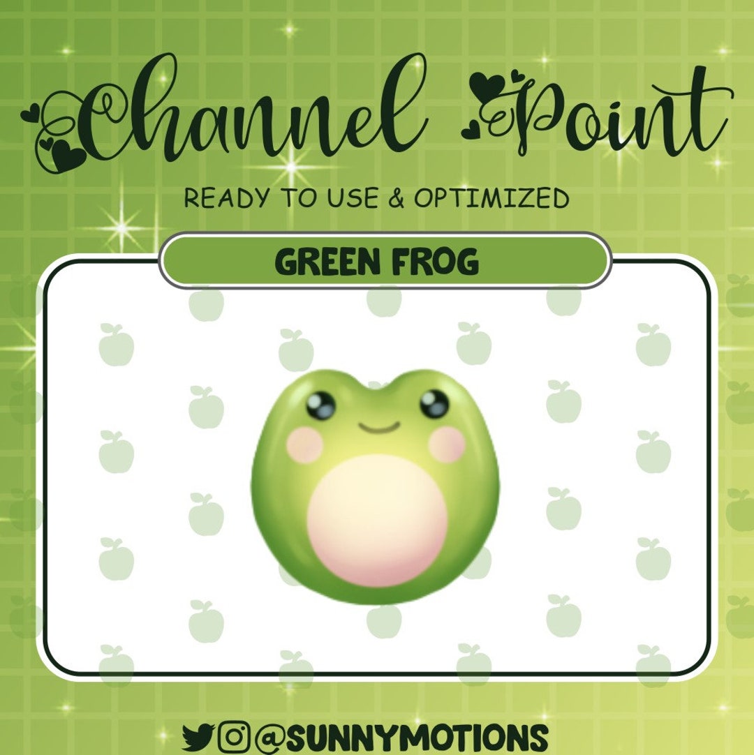 Cute Green Frog Channel Point Redeem for Twitch, Kawaii Animal Stream ...