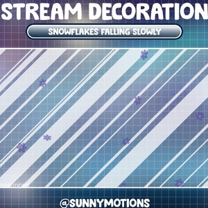 Animowana dekoracja strumienia Płatki śniegu spadające powoli Nakładka Twitch / Gwiaździsta zimowa noc / Przytulna estetyka Lo-fi Boże Narodzenie / Sezon Bożego Narodzenia