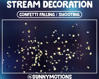 Animated Stream Decoration 3D Gold Confetti Shooting / Glean Confetti Falling Party / Glitter Celebrate /Twinkle Anniversary / Twitch Add on