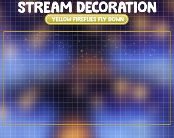 Animated Stream Decoration / Cute Cozy Theme / Magical Yellow Fireflies Fall Down / Spirit Particles / Kawaii Twitch Overlay / Dust, Bokeh