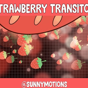 Strawberry Fruit Animated Twitch Scene Stinger Transition - Kawaii Red Strawberry / Twitch Overlay / Stream Graphics / Streamer / Stream