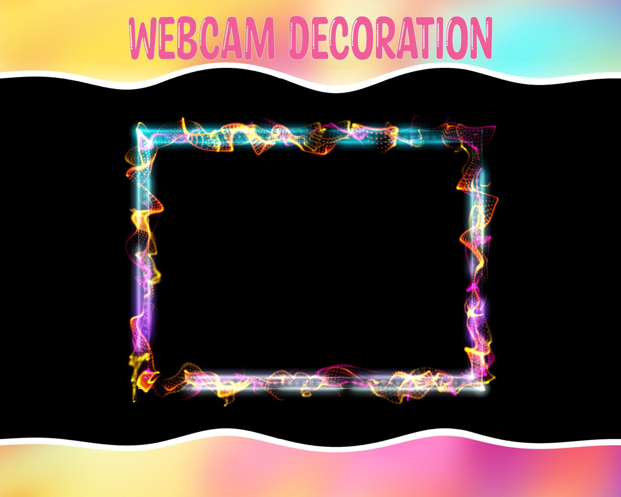 Twitch Animated Camera Overlay | Trendy Camera Border | Wave String ...