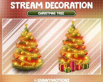 Animierte Stream Dekoration Weihnachtsbaum / Kawaii Lo-fi Ästhetik / Twitch Overlay Add-on Pflanzen / Weihnachtsnacht / Feiertage Neujahr