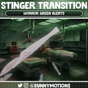 Animated Scalpel Stream Stinger Transition, Medical Morgue Twitch Overlay, Kunai Knives Ninja Blood Splash Halloween OBS Vtuber Assets Alert
