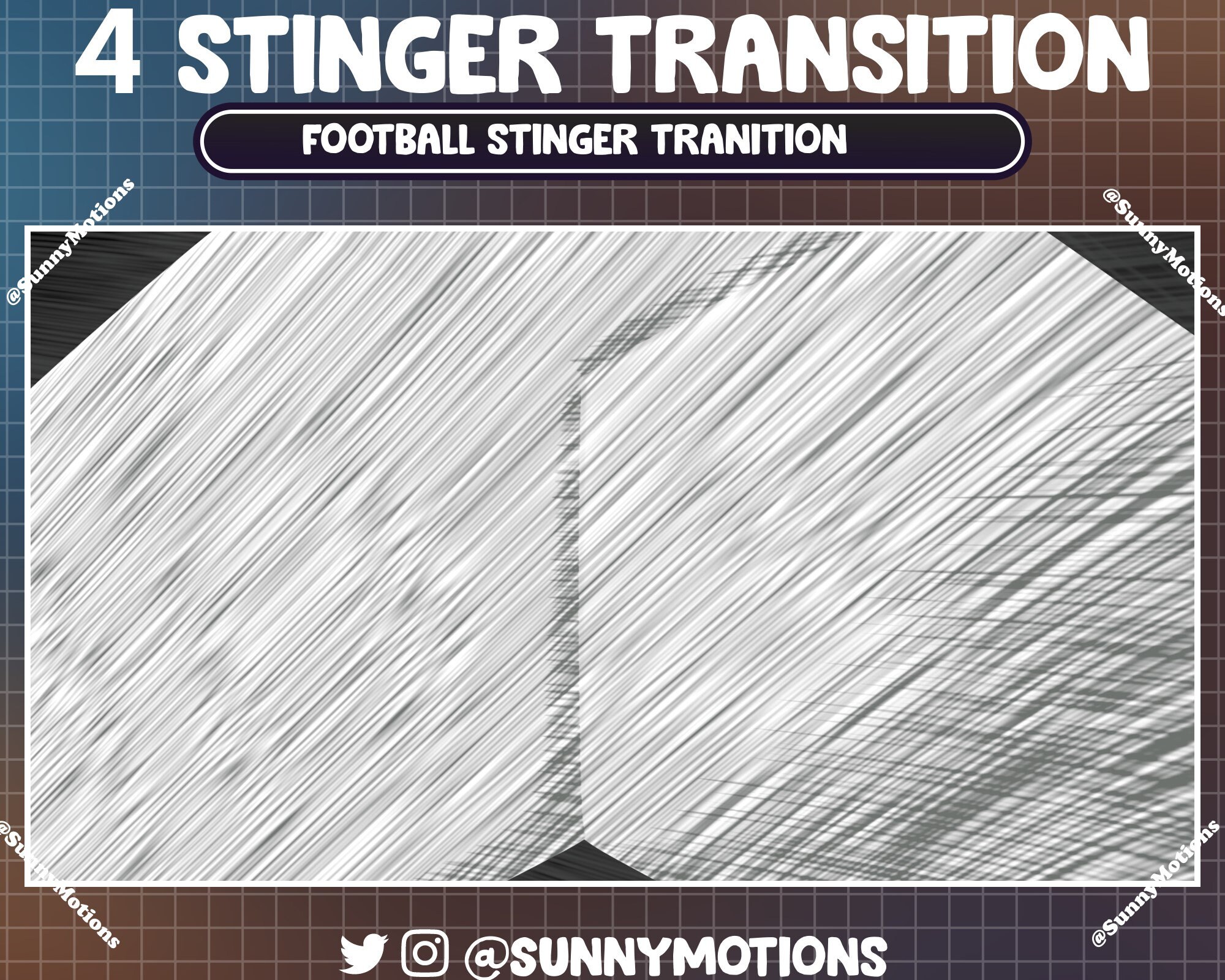 4 Animated Football Stream Stinger Transition, Soccer Ball Twitch ...