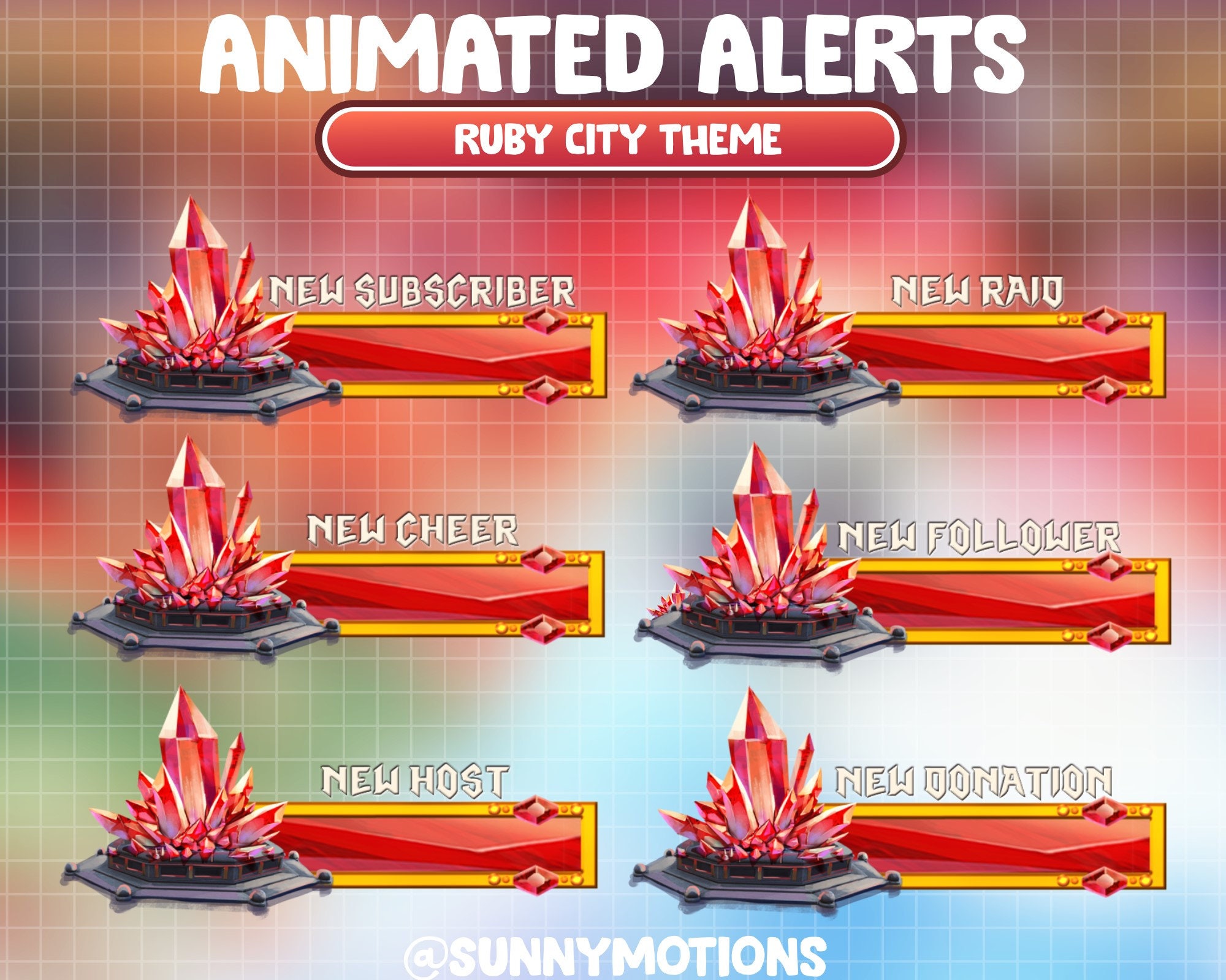 FULL ANIMATED Twitch Stream Package Overlay / Ruby City / - Etsy Canada
