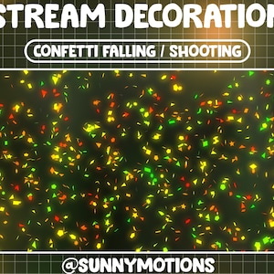 Animated Stream Decoration Christmas Confetti Shooting / Birthday Party / Xmas Confetti Falling / Celebrate / Anniversary / Twitch Add on