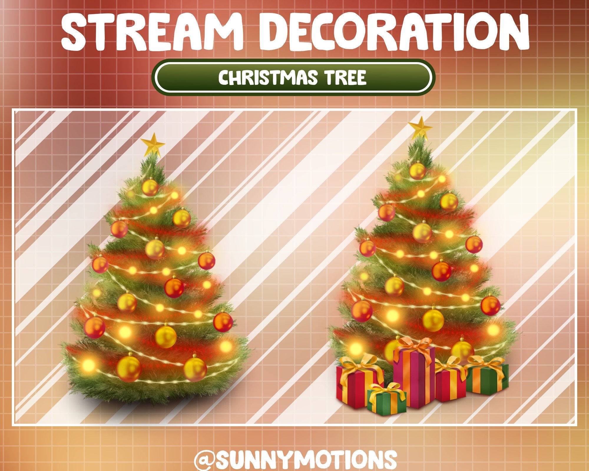 Animated Stream Decoration Christmas Tree / Kawaii Lo-fi Aesthetic / Cozy  Plant Twitch Overlay Add-on / Xmas Night / Holiday Season New Year, image size:2000x1600