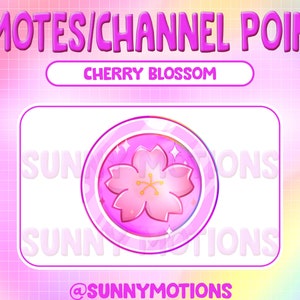 Pink Cherry Blossom Twitch Coin Emotes / Channel Points / Kawaii, Cute, Pastel / Streamer Graphic / Gamer / Donation / Flower Sub Bit Badges