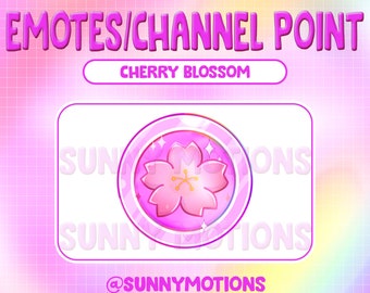 Pink Cherry Blossom Twitch Coin Emotes / Puntos de canal / Kawaii, Lindo, Pastel / Streamer Gráfico / Gamer / Donación / Insignias de subbits de flores