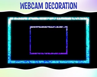 May include: A blue and purple glittery frame with a black background. The text "WEBCAM DECORATION" is at the top of the image.