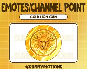 Emotes Twitch Cool Gold Lion Coin / Points de chaîne / Kawaii / Emotes mignons / Pastel / Graphismes en banderole / Gamer Star / Insignes Forest Sub Bit