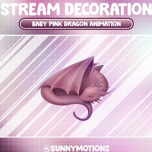Animated Stream Decoration Baby Pink Dragon Animation / Galaxy Legendary Creature / Mythological Origin Add-on Kawaii Dragon Twitch Overlay