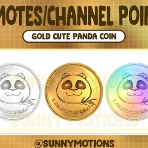 Gold Cute Panda Coin Twitch Emotes / Cool Channel Points / Kawaii Silver Bamboo Leaves Sub Bit Badge / Lindos gráficos Rainbow Galaxy Streamer