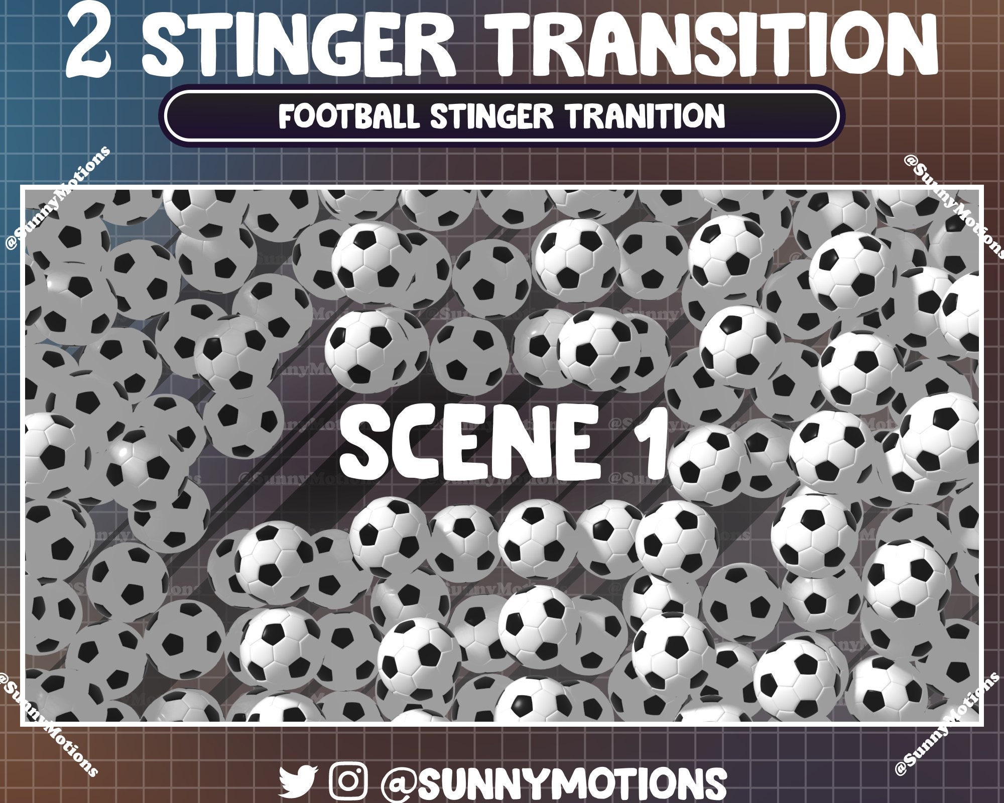 2 Animated Football Stream Stinger Transition, Soccer Ball Sport Twitch ...
