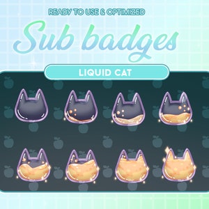 Distintivi Twitch Sub Bit per bottiglie di liquido arancione per gatti / Distintivo carino per streamer / Gatto soriano / Sovrapposizione Twitch Calico Meow