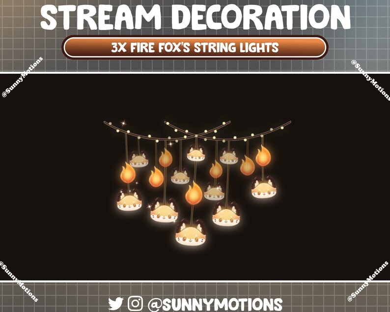 Animated Stream Decoration: Aesthetic Winter Icy Wolf's Light String ...