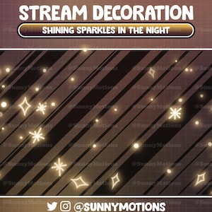 Animated Stream Decoration: Magical Glowing Shining Sparkles Twitch Overlay, Starry Night, Fairy Noel, Thanksgiving, Christmas Vtuber Asset