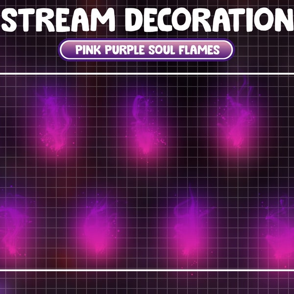 Animated Stream Decoration Pink Purple Soul Flames / Mythology / Spirit Magical Fire Burning / Abstract Fireball Twitch Overlay / Japanese