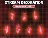 Animated Stream Decoration Red Soul Flames / Mythology / Magical Fire Burning / Abstract Fireball Twitch Overlay / Spirit Forest / Japanese