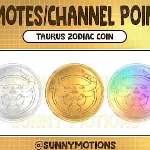 Emotes Twitch Cool signe du zodiaque / Points de chaîne Taureau / Badge graphique sous-bit graphique Taureau Streamer / Cadeau astrologie / Animal esprit céleste